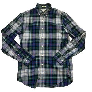 J Crew‎ Classic Fit Plaid Button Down Shirt Mens Size S Blue Green Red Cotton
